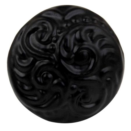 Black Floral Iron Cabinet Knob